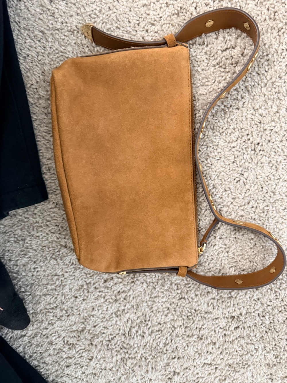 Madewell Suede Bag in Camel Brown